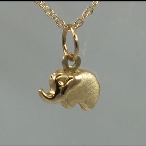 Handmade Good luck pedant. 14k Solid Gold Elephant Pedant